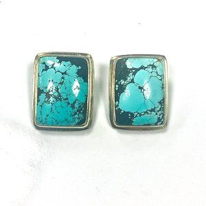 SILVER AND GREAT TURQUOISE CLIP EARRINGS